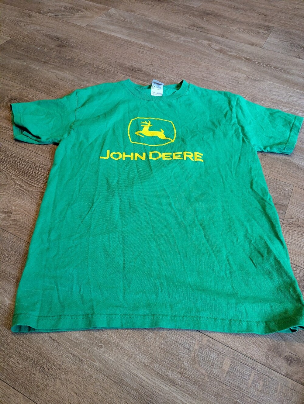 Fruit of the Loom Green Tee with Yellow John Deere Logo